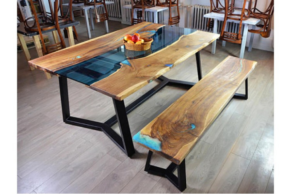 Ontwerp Tafel Bank Eettafel Keukentafel Woonkamertafels Banken Massief 2 delig nieuw.