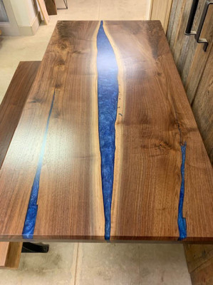 Waterval tafel epoxyhars eettafel epoxy tafels echt hout massieve meubels