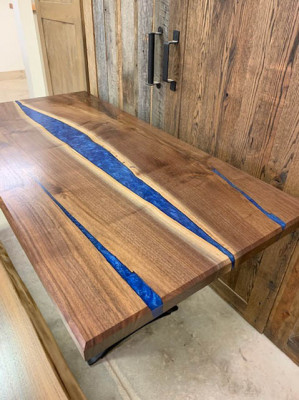 Waterval tafel epoxyhars eettafel epoxy tafels echt hout massieve meubels