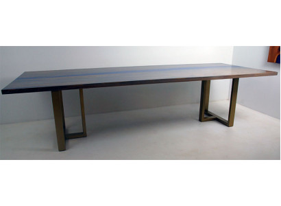 Tafel epoxyhars eettafel echt hout massief meubilair waterval epoxy giethars