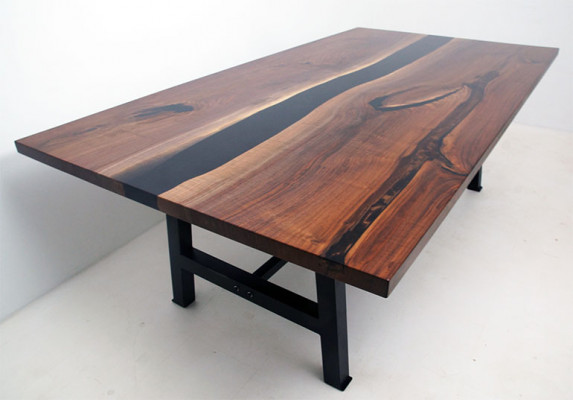 Eettafel watervaltafels epoxyhars echt hout massief meubilair epoxytafel nieuw