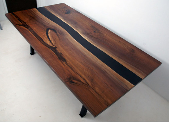 Eettafel watervaltafels epoxyhars echt hout massief meubilair epoxytafel nieuw