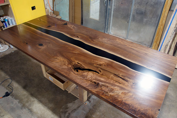 Eettafel tafels epoxyhars massieve meubels epoxy tafel waterval echt hout.