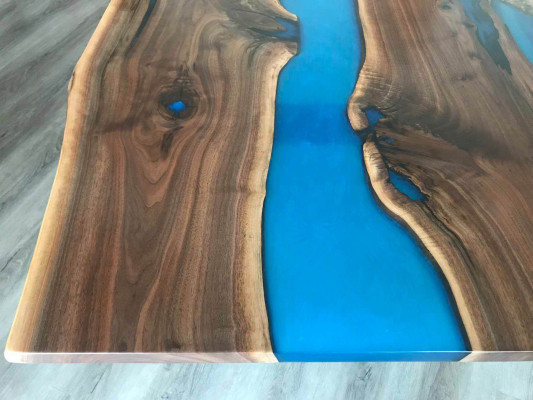 Tafel eettafel tafels epoxyhars epoxy echt hout massief ontwerp meubels 240x100