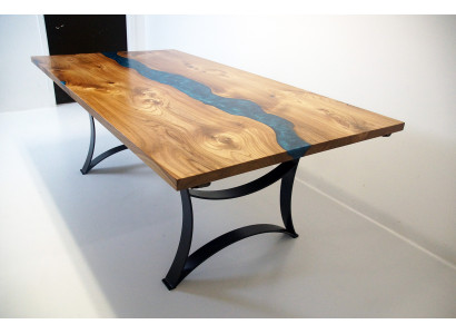 Tafel eettafel tafels hars epoxy massieve designmeubels 240x100 echt hout epoxy