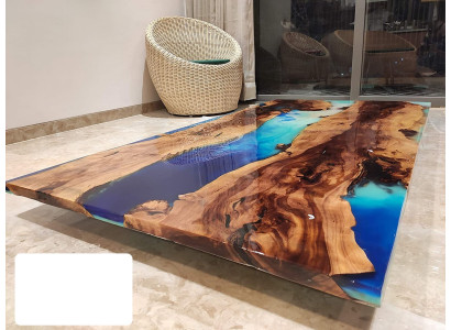 Eettafel Ontwerp Tafel Moderne Tafels Zee Oceaan Rivier Epoxy Hars Meubels 200x90