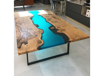 Rivier Tafels Eettafel Ontwerp Tafel Moderne Meubels 220x100 Epoxy Hars Oceaan Zee
