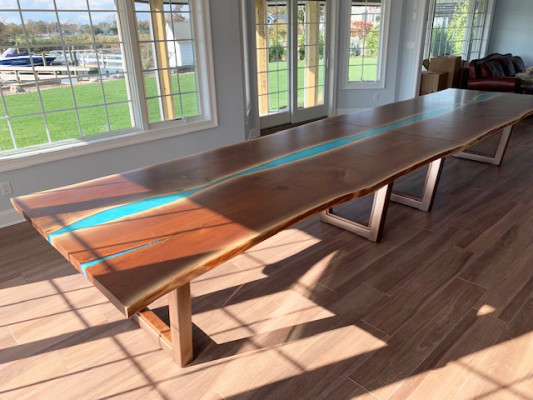 Eettafel River Table Echt Hout Riviertafel 260x100 Massieve Tafels