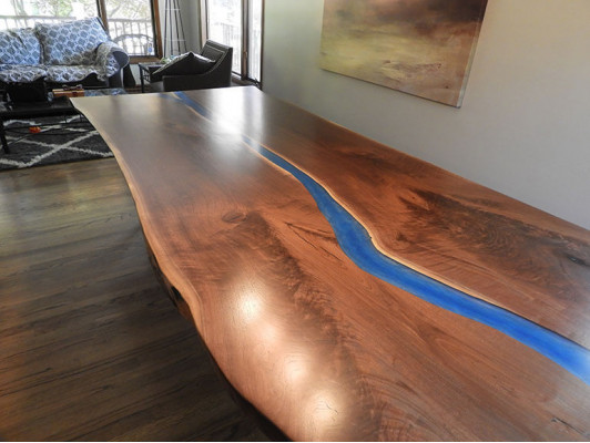 Eettafel Design Tafel Moderne Tafels Zee Oceaan Rivier Meubels 220x90 Epoxyhars