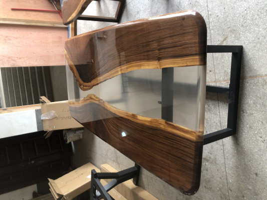 Tafels epoxyhars eettafel hout massief meubilair waterval epoxy tafel giet hars