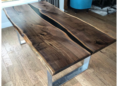Tafel eettafel tafels epoxyhars epoxy echt hout massief design meubels 220x90