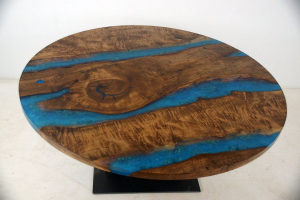 Ronde eettafel River Table Echt hout Riviertafel 150 cm Tafels Epoxyhars