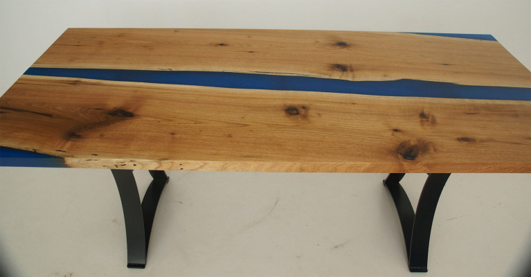 Epoxiehars eettafel echt houten meubels waterval epoxy tafel giethars massief