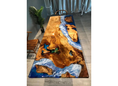Eettafel Ontwerp Tafel Hars Moderne Tafels Zee Rivier Meubels 220x90 Epoxy Oceaan