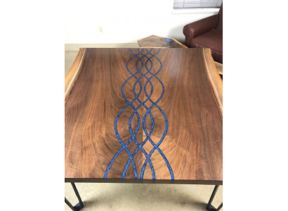 Rivier Tafels Eettafel Ontwerp Tafel Moderne Zee Meubelen 100x100 Epoxy Hars Oceaan
