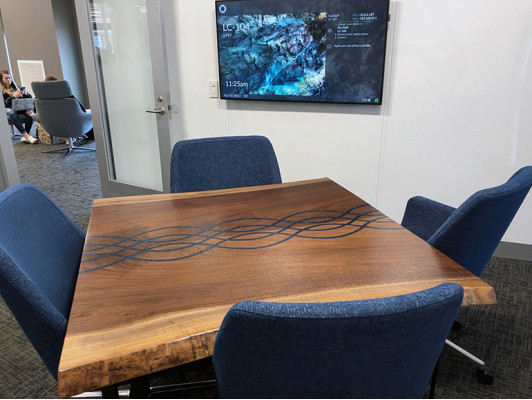 Rivier Tafels Eettafel Ontwerp Tafel Moderne Zee Meubelen 100x100 Epoxy Hars Oceaan