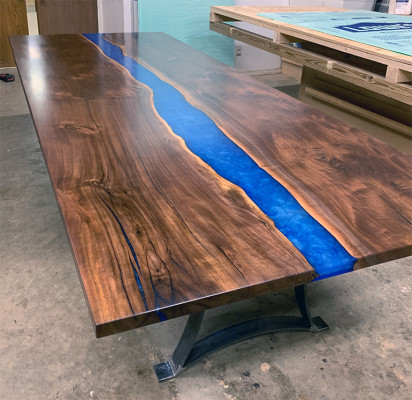 Epoxihars Eettafel River Table 240x100 Riviertafel Nieuw Echt Hout Tafels
