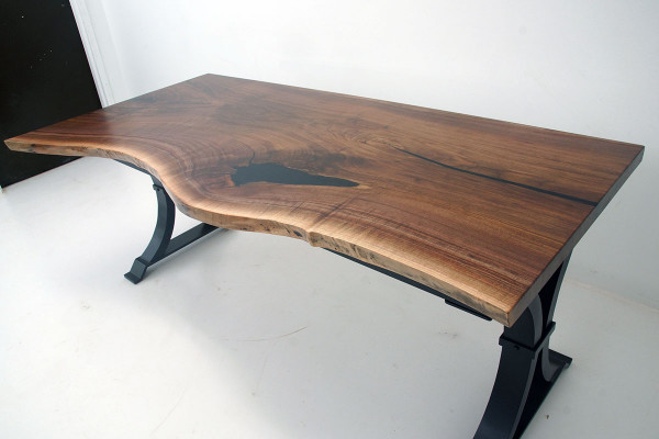 Eettafel epoxyhars echt massief hout meubels waterval epoxy tafel 200x90 Nieuw.
