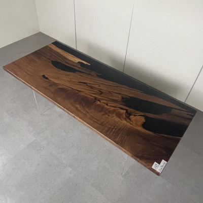 Eettafel Black River Table Echt Hout Riviertafel 221x91cm Tafels