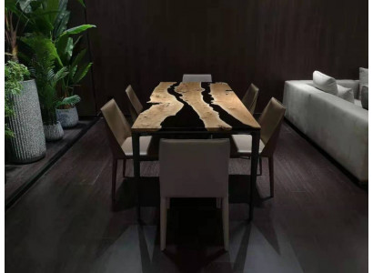 Salontafel Black River Table Echt Hout Riviertafel 220x90 Tafels Epoxyhars Nieuw