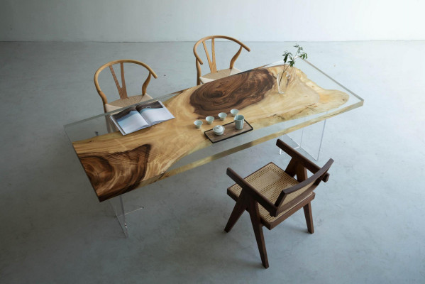 Epoxihars Eettafel Riviertafel Massief Tafels 200x90 Riviertafel Nieuw