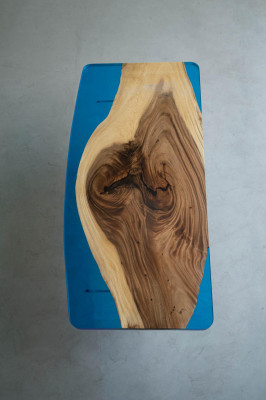 Eettafel Blue River Table Echt Hout 200x90 Tafels Epoxyhars Nieuw