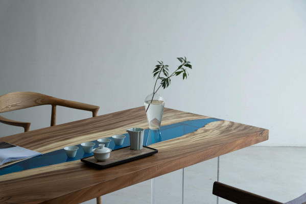 Eettafel River Table Echt hout Riviertafel Decor Massief Epoxyhars Tafels