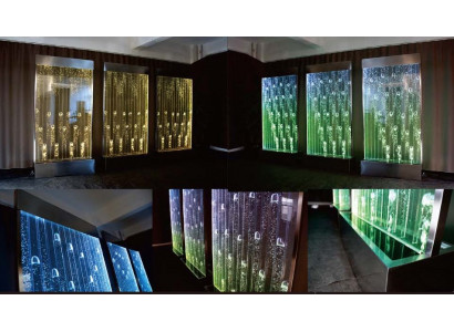 Watermuren Moderne scheidingswand met LED-waterval Verlichte muur