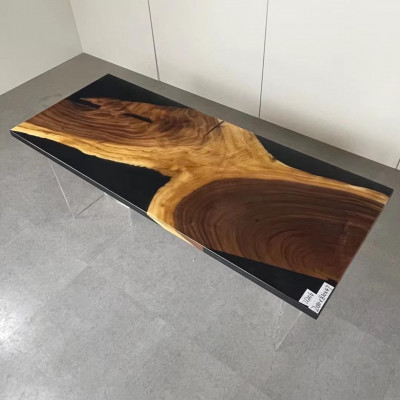 Eettafel Tafel Epoxyhars Massief Tafels 201x81 cm Riviertafel Echt Hout
