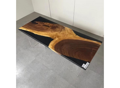 Eettafel Tafel Epoxyhars Massief Tafels 201x81 cm Riviertafel Echt Hout