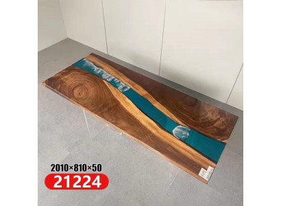 Epoxihars Eettafel River Table Massief 201x81 Riviertafel Nieuw Echt Hout