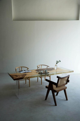 Luxe design tafel epoxyhars tafels eettafel 200x80 Massief houten meubels