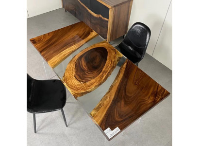 Houten massieve meubels Eettafel Epoxyhars Echt epoxytafel Giet hars