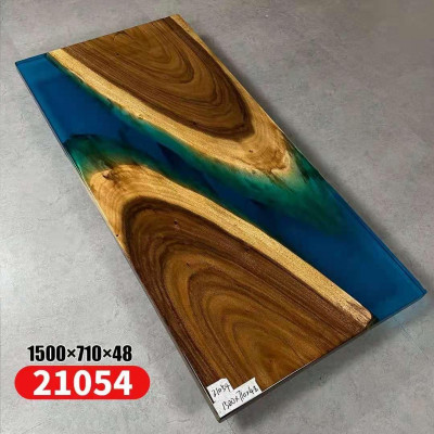 Luxe meubels Eettafel River Echt hout Riviertafel Massief Epoxyhars Tafels