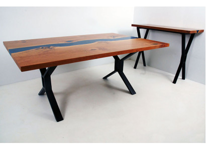 Maatwerk Tafel Epoxyhars Epoxyrivier Echt hout Prijs per vierkante meter Tafelshars