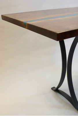 Echt hout epoxyhars riviertafel Zwarte watertafel Epoxy meubelen massief