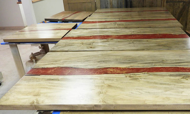 Epoxiehars Epoxy Stroom Op Maat Tafel Echt Hout Prijs 1m² Tafels Hars