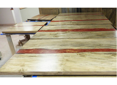 Epoxiehars Epoxy Stroom Op Maat Tafel Echt Hout Prijs 1m² Tafels Hars
