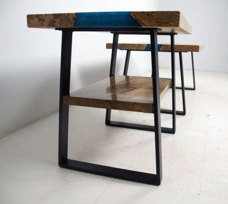 Op maat gemaakt tafel epoxyhars Epoxyhars Rivier Echt hout Prijs per vierkante meter Tafels