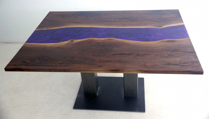 Tafel Epoxyhars Epoxyhars Rivier Echt Hout Prijs 1m² Tafels Op Maat