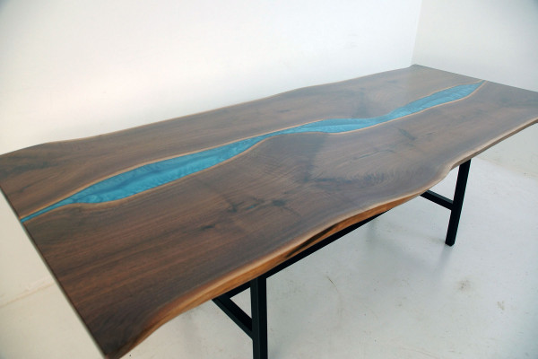 Echt hout watervaltafel epoxy tafels hars eettafel epoxy massief