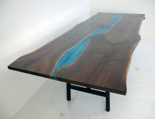Echt hout watervaltafel epoxy tafels hars eettafel epoxy massief