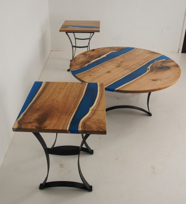 Epoxy Rivier Maatwerk Tafel Epoxyhars Echt Hout Prijs 1m² Tafels Resin