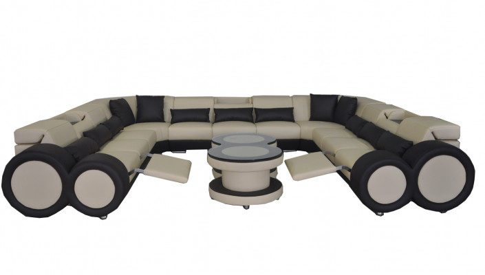 Leren bank Leeflandschap Set Ontwerp Moderne Hoekbank