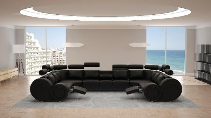 Hoekbank Leren bank Beklede Bank XXL Grote woonkamer Leren bank Bank Berlijn 6