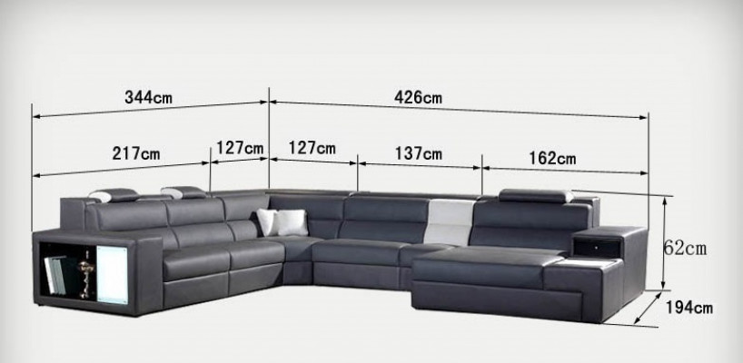 Hoekbank hoekgroep hoekbank bank bankstel woonlandschap tafel LED USB Nieuw