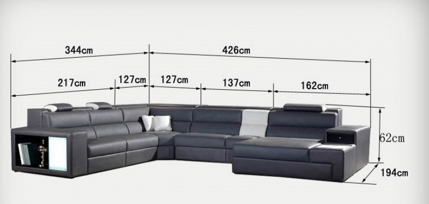 Ontwerp gestoffeerde leren hoekleren bank bekleding hoek woon landschap.