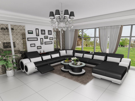 Leren bank bank woonlandschap hoekbank hoekbank set ontwerp modern bankstel