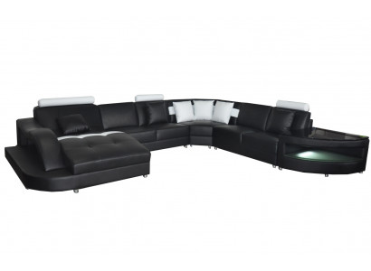 Leren bankstellen woonlandschap hoekbank ontwerp Modern bank U-vorm + tafel