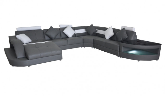 Leren bankstellen woonlandschap hoekbank ontwerp Modern bank U-vorm + tafel